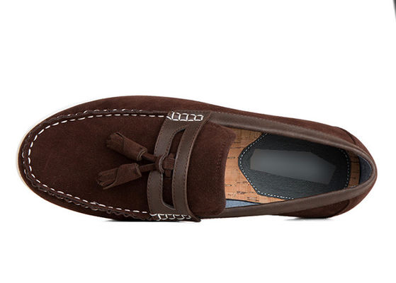 Wytrzymałe męskie buty codzienne Tassels Flat Loafer Men Brown Skórzane buty do jazdy