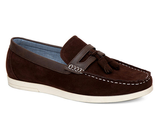 Wytrzymałe męskie buty codzienne Tassels Flat Loafer Men Brown Skórzane buty do jazdy