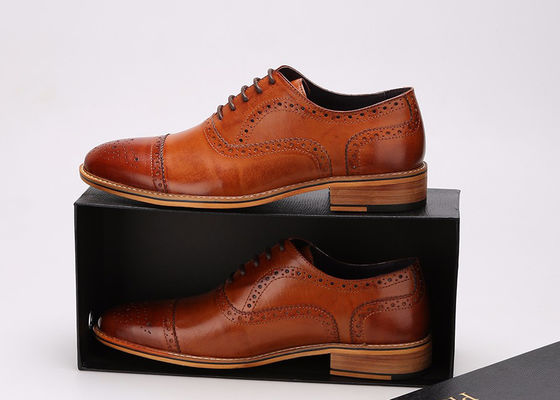 W stylu brytyjskim ręcznie wykonane obuwie męskie prawdziwa skóra Oxford Brogues obuwie formalne