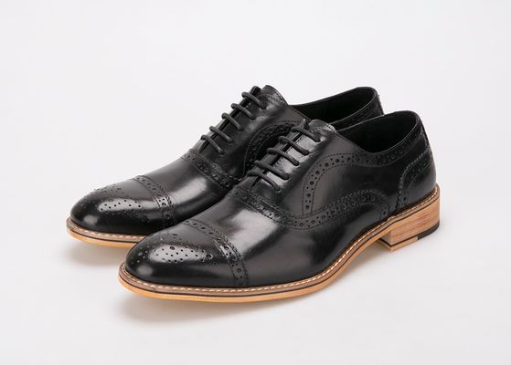 W stylu brytyjskim ręcznie wykonane obuwie męskie prawdziwa skóra Oxford Brogues obuwie formalne