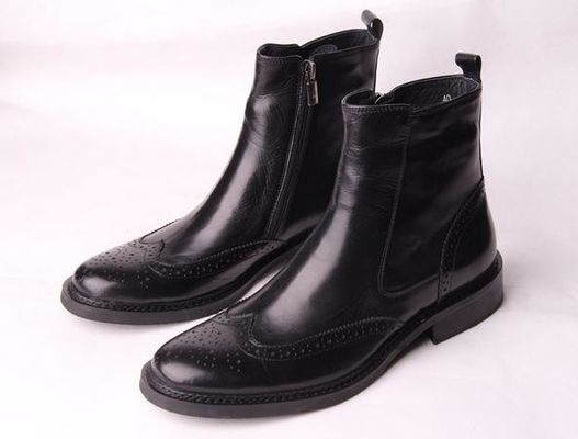 Buty bojowe męskie skórzane buty sukienkowe Designer Web High Top Men Ankle Combat Boots