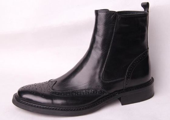Buty bojowe męskie skórzane buty sukienkowe Designer Web High Top Men Ankle Combat Boots