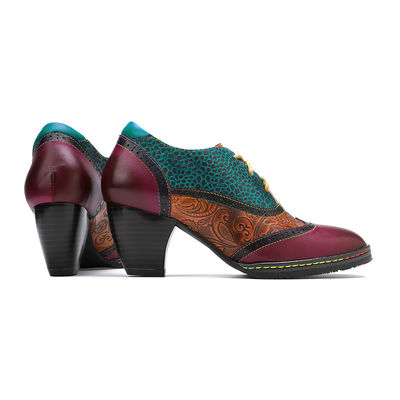 Buty w stylu Casual Bohemian Buty z grubością obcasów Buty sukienkowe Buty retro damskie