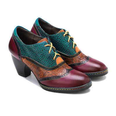 Buty w stylu Casual Bohemian Buty z grubością obcasów Buty sukienkowe Buty retro damskie