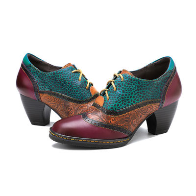 Buty w stylu Casual Bohemian Buty z grubością obcasów Buty sukienkowe Buty retro damskie