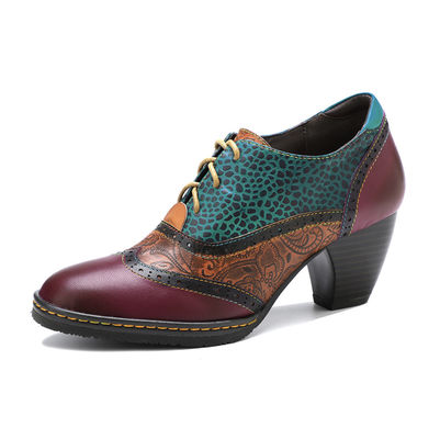 Buty w stylu Casual Bohemian Buty z grubością obcasów Buty sukienkowe Buty retro damskie