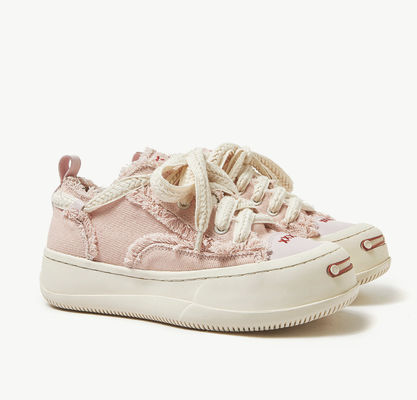Białe / Czarne Trenerki Oddychające Damskie Sneakerki z płótna