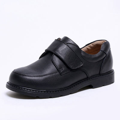 Buty szkolne unisex ze skóry Czarne rozmiar 26-45 Obcasy płaskie ze skórą