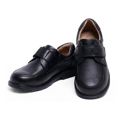 Buty szkolne unisex ze skóry Czarne rozmiar 26-45 Obcasy płaskie ze skórą