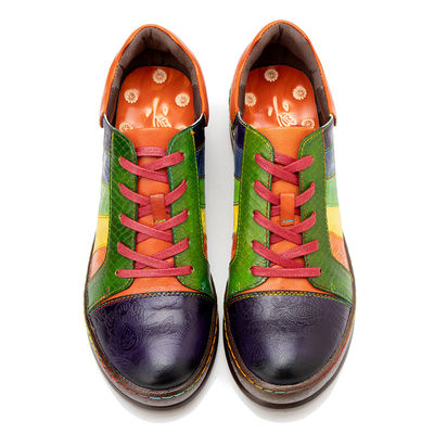 Solid Pattern Damskie buty do sukienki na zamówienie ręcznie wypolerowane Rainbow Flat