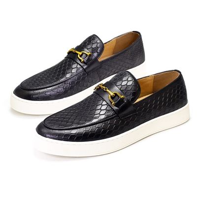 Wszystkie pory roku męskie Slip On Sneakers Prawdziwa skóra Buty płaskie łódki do wypoczynku