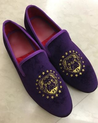 Purpurowe męskie aksamitne spodenki, męskie aksamitne spodenki wyszyte na imprezę