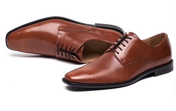 Biurowe ręcznie wykonane męskie brązowe sznurówki buty klasyczne Goodyear skóry podeszwy