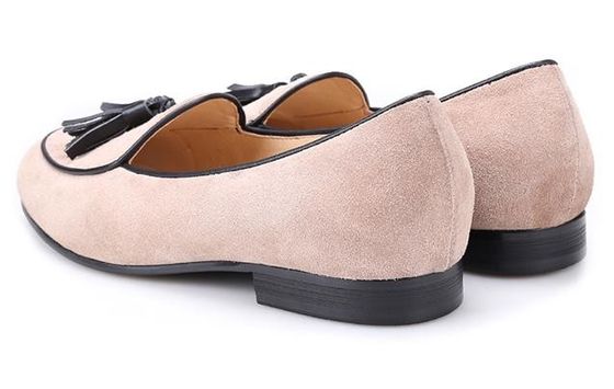 Suede Tassel męskie aksamitne kapcie, bankiet męskie aksamitne kapcie palące