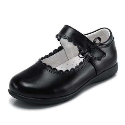 26-45 Czarne skóry szkolne buty z sznurówką