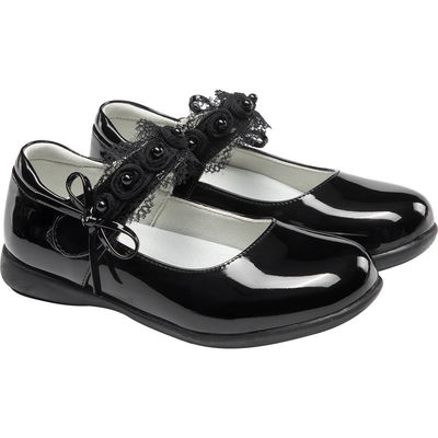 26-45 Czarne skóry szkolne buty z sznurówką