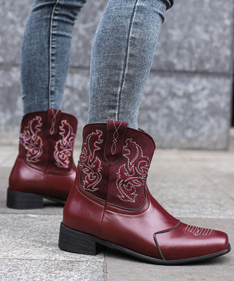 Kobietowe skórzane western cowboy buty z doskonałą wydajnością