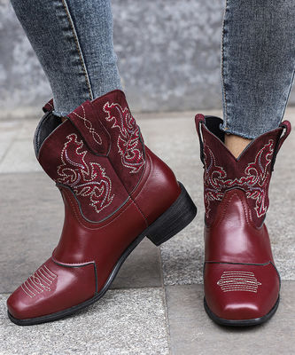 Kobietowe skórzane western cowboy buty z doskonałą wydajnością