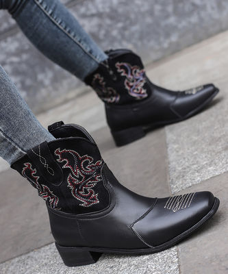 Kobietowe skórzane western cowboy buty z doskonałą wydajnością