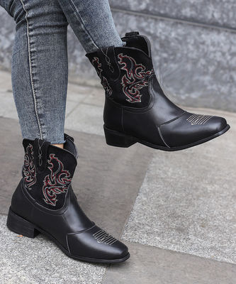 Kobietowe skórzane western cowboy buty z doskonałą wydajnością