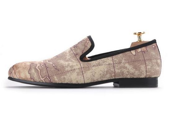 Slip On Mens Velvet Loafers Broderowane Velvet Smoking Slippers