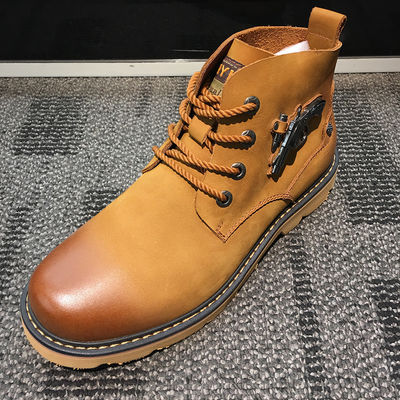 OEM męskie skórzane buty dla motocykli, platformy, obcasy wysokie, górne, ślizgające się buty.