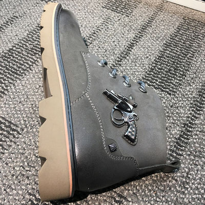Męskie prawdziwe skórzane buty, brązowe buty w stylu Martina.