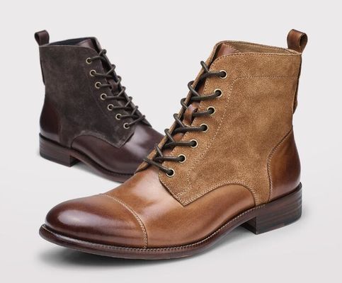 Zimowe buty męskie z suedą Desert Fashion Włoskie buty kostne z zamkiem