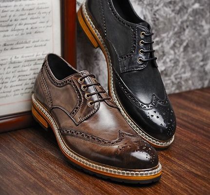Prawdziwa skóra męska suknia ślubna buty ręcznie męskie buty skórzane