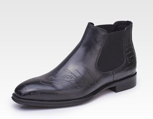 Formal Casual Mens Ankle Boots Round Toe Leather Men Lace Up Zipper