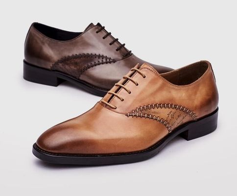 Mężczyźni modni buty z formalną suknią prawdziwa skóra męska czarna sznurówka buty z formalną suknią