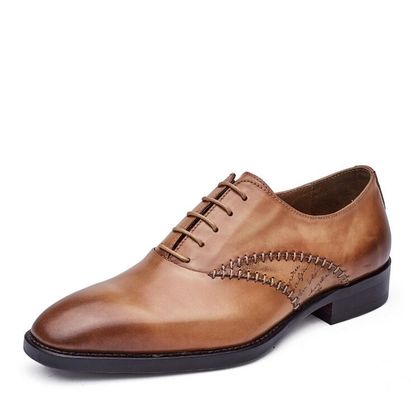 Mężczyźni modni buty z formalną suknią prawdziwa skóra męska czarna sznurówka buty z formalną suknią