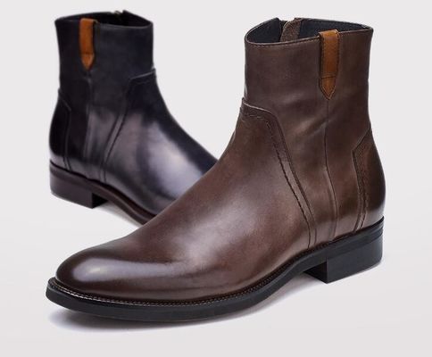 Brytyjskie rzeźbione męskie buty z kostkami, szczytowe buty w stylu Brogue, buty Chelsea