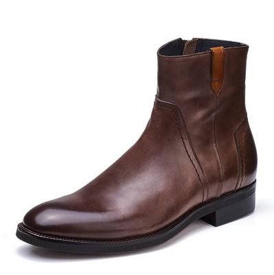 Brytyjskie rzeźbione męskie buty z kostkami, szczytowe buty w stylu Brogue, buty Chelsea