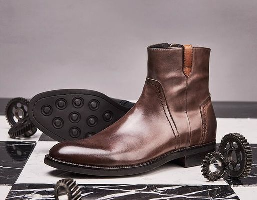 Brytyjskie rzeźbione męskie buty z kostkami, szczytowe buty w stylu Brogue, buty Chelsea
