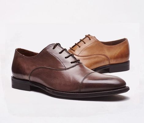 Biznesowe / Ślubne męskie sukienki Buty Byka Prawdziwa Skóra Sznurówka Brogues