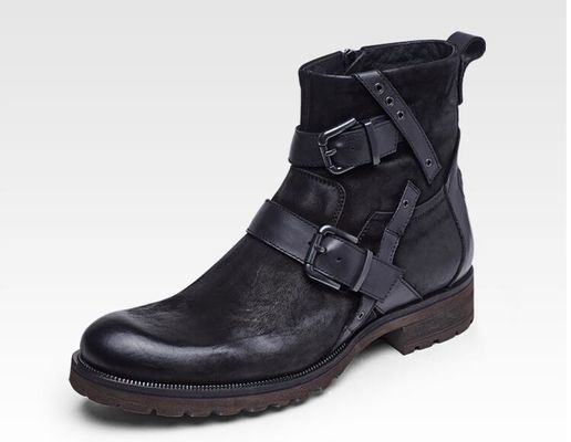 Mężczyźni buty Chelsea wodoodporne Mężczyźni czarna skóra sznurówki do buty suknia