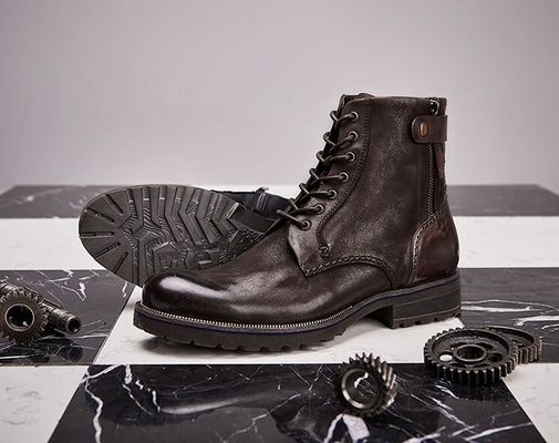Normalny rozmiar męski Brązowe buty Chelsea pełnoziarniste skóry wysokiego szczytu Casual buty