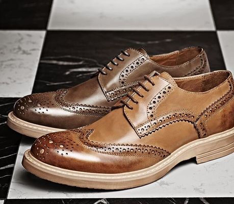 Ręcznie wypalone męskie buty skórzane, na zamówienie męskie, brązowe buty z sznurówkami.