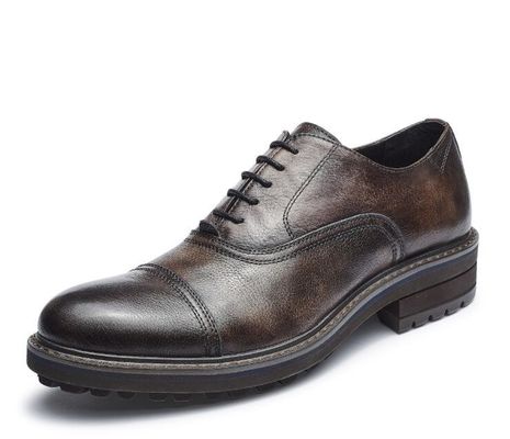 Tkanie formalne męskie skóry buty eleganckie Goodyear Welted buty z dwoma palcami