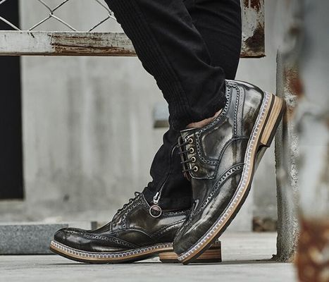 Moda Włoski projektant Mężczyźni Sukienka Formal Dress Oryginalna skóra Płaska Luksusowe buty ślubne