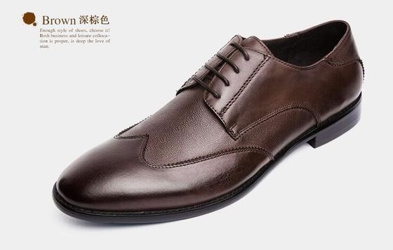 Włoskie ręcznie wykonane buty Oxford, pełnoziarnista skóra męska, brązowe buty formalne