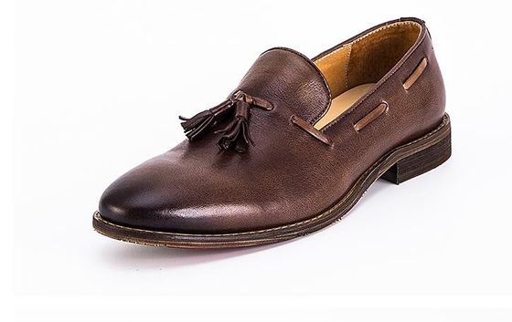 Sznurki na płaskich obcasie męskie Slip On Sneakers Wysoki top / niski cięcie miękkie skórzane trampki