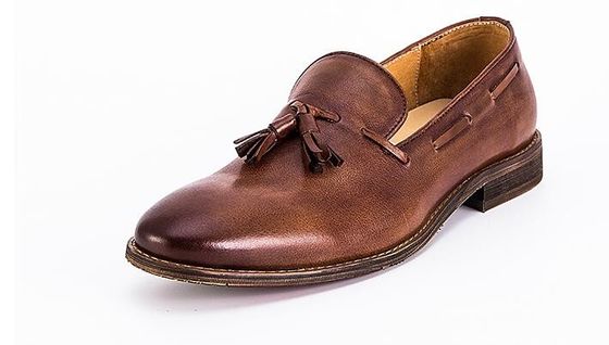 Sznurki na płaskich obcasie męskie Slip On Sneakers Wysoki top / niski cięcie miękkie skórzane trampki