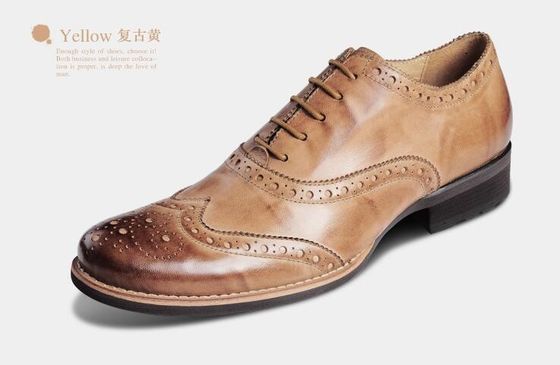 Miękkie męskie buty Normalne rozmiary Brązowe skórzane trampki
