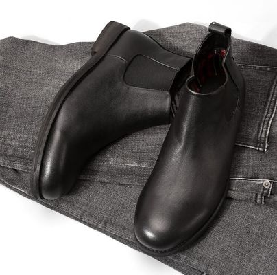 Mody Flats Męskie Skórzane Buty Czarne Oxfordowe Buty Puszczowe Oddychające