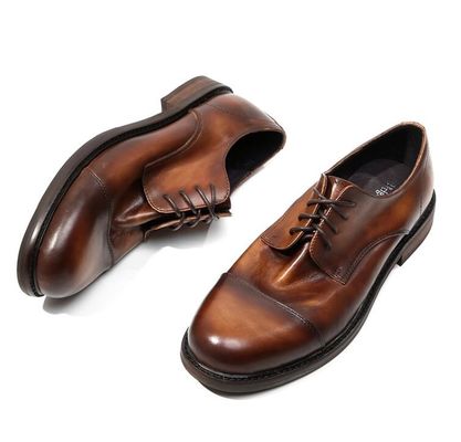 Męskie buty w kolorze byka, buty modne, buty męskie w kolorze brązowym, buty Oxford