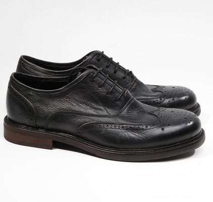 Markowe męskie buty ze skóry, buty z palcem na palcu, Oxford Brown, buty ze sznurówką