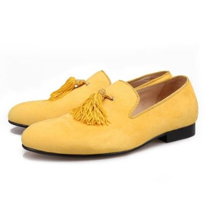 Wysokiej klasy męskie aksamitne loafers z tassels Customized rozmiar