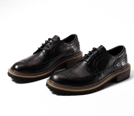 Buty męskie wiosenne / jesienne Buty męskie krągłe buty męskie czarne buty skórzane